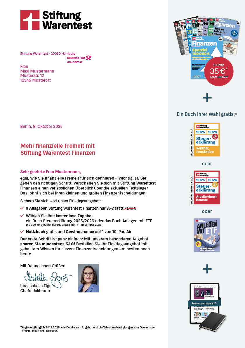 Stiftung Warentest Werbebeileger