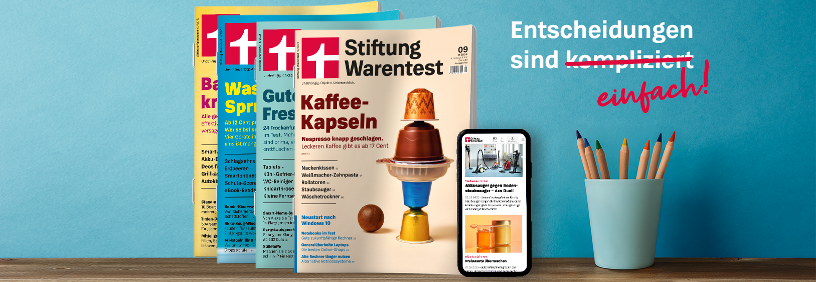 Stiftung Warentest Header mit Text