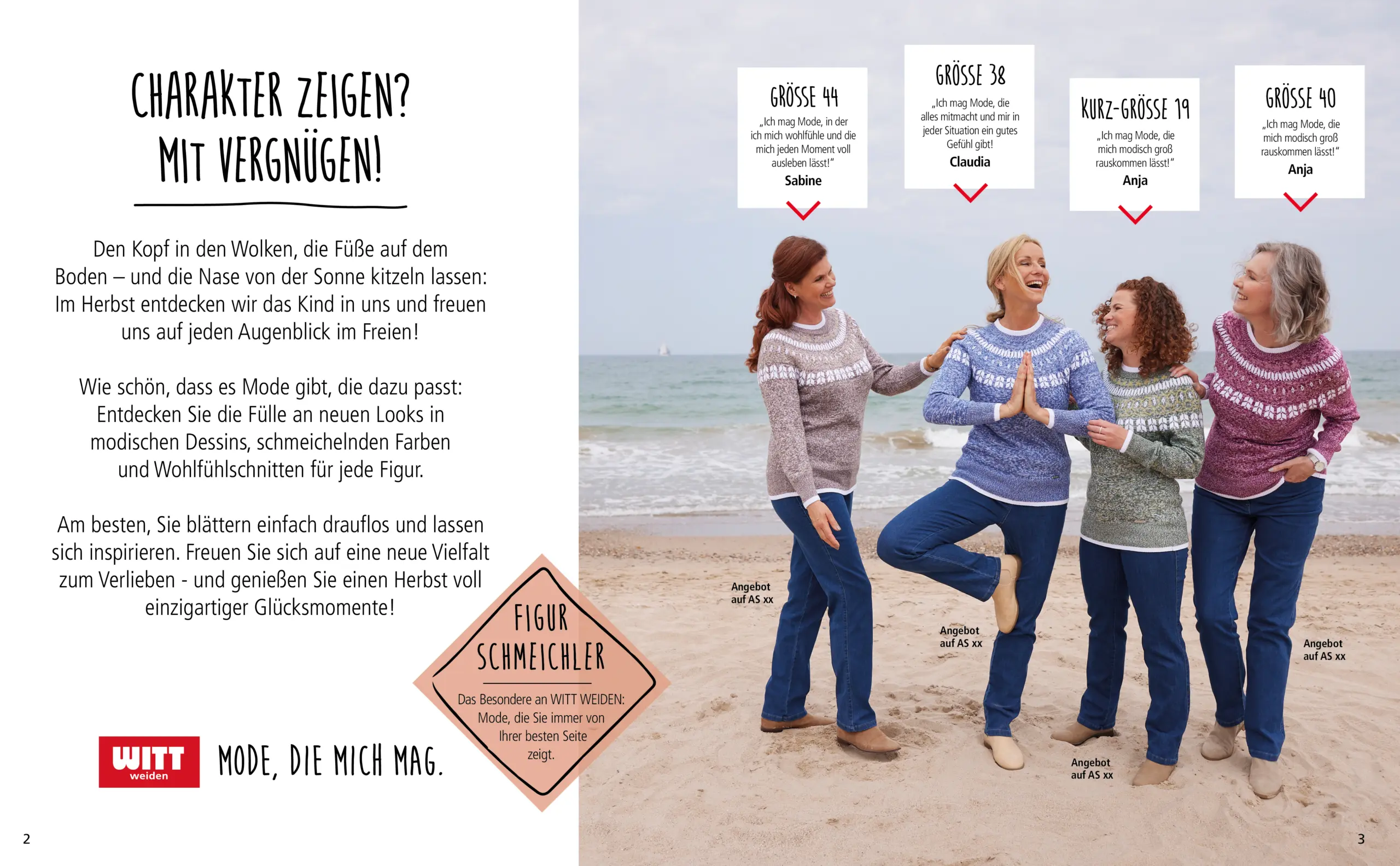 Witt Weiden Flyer mit Foto mit vier Damen